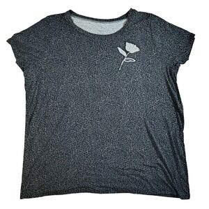 Torrid Mollie Gray Animal Print Sequin Flower Plus Size‎ Tee Top Torrid size 3